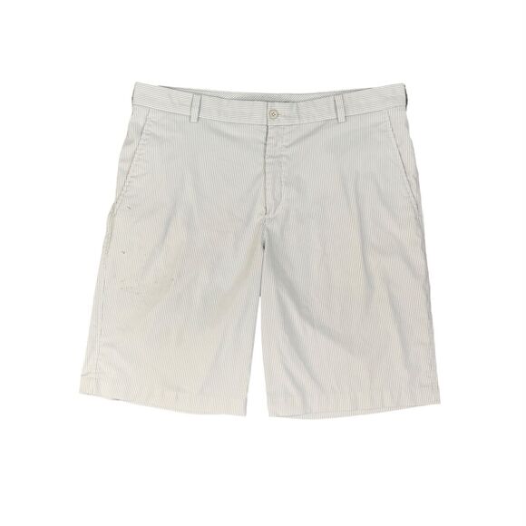 Nike Golf Shorts Mens 36 Iron Grey White Striped Stretch Performance Chino - Picture 1 of 13